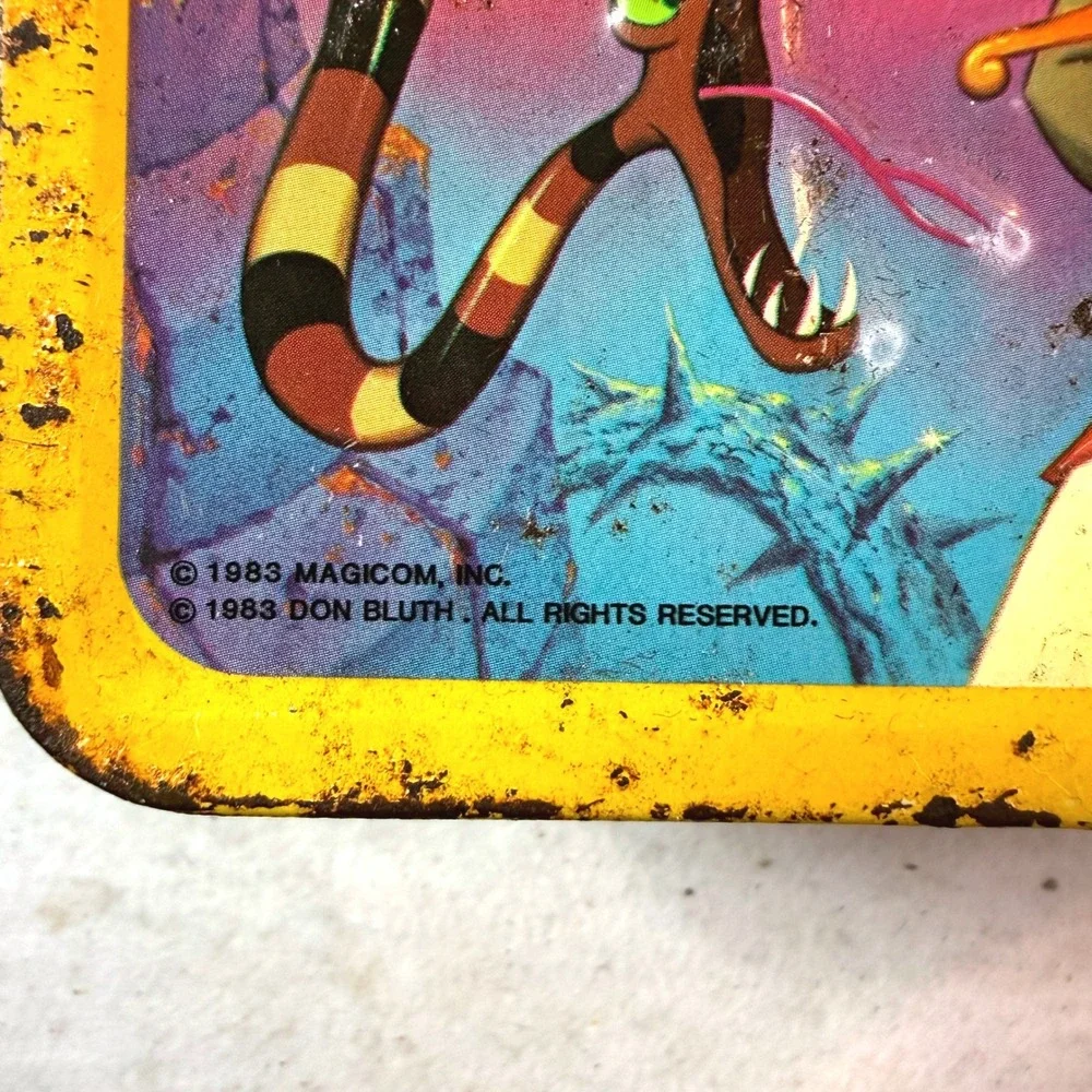 Vintage 1983 Dragon's Lair Aladdin Metal Lunch Box Don Bluth Arcade Game Retro